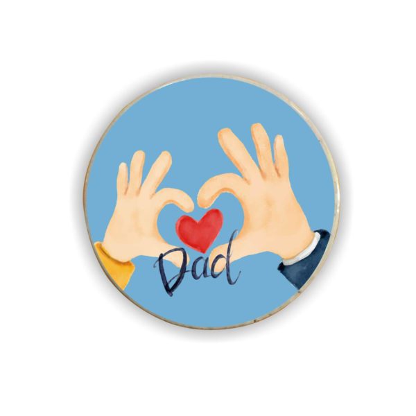 (Round) Acrylic Fridge Magnet for Parents - I Love You My Mom Dad