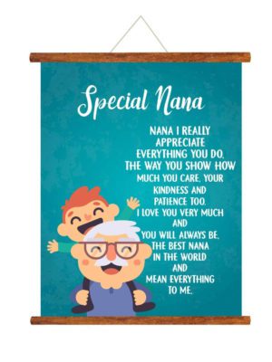 Father's Day Gifts Best Nana Grandpa in the World Greeting Card Scroll - 15x20 inches