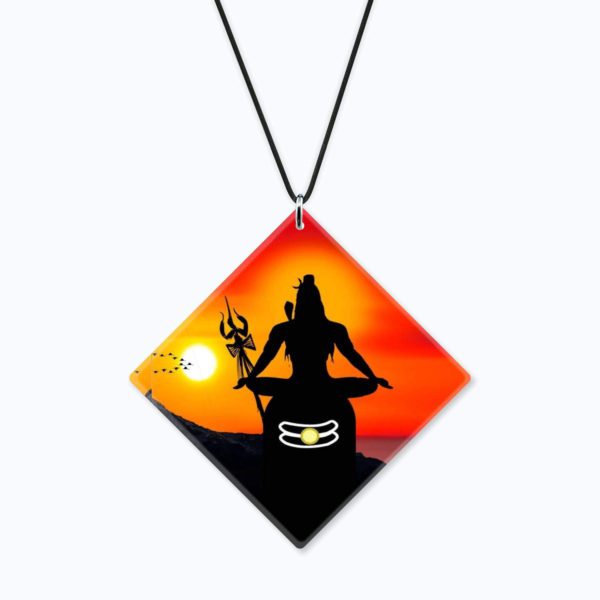 Religious Gifts Acrylic Car Hanging Accessories Lord Shiva Shivji Printed Printed for Good Luck Interior Decoration