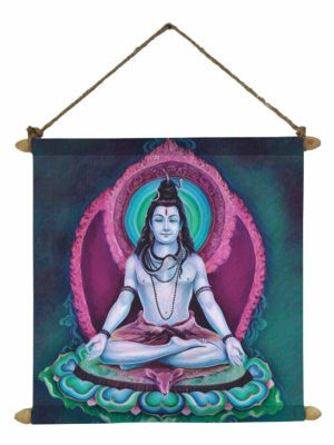 Aesthetic Shiva Shiv Idol Poster Wall Painting Hanging Scroll Canvas - 12 x 12 inches