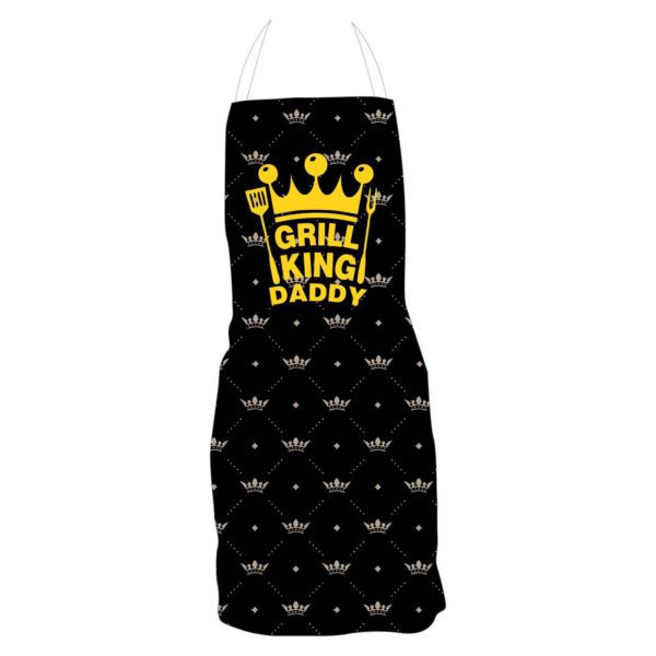 Grill  King Dad Hamper for Father Apron, Mug, Coaster, Cushion Cover, Mousepad (Black) -Set of 5