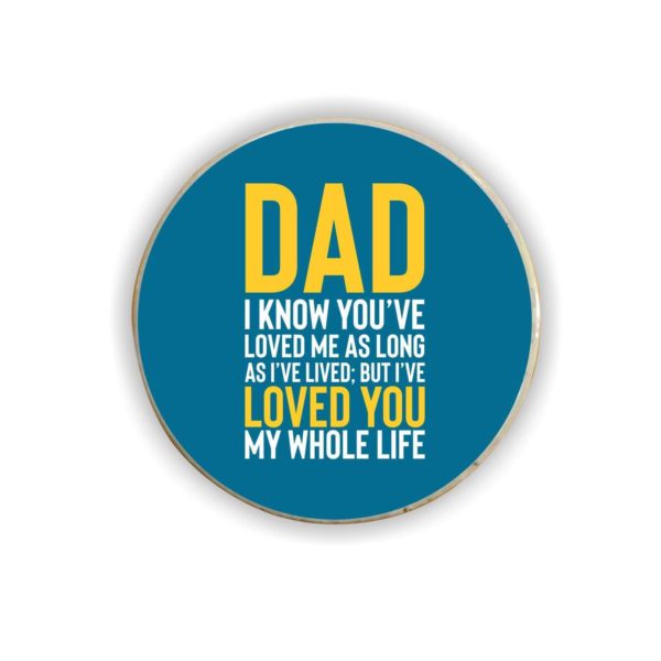 (Round) Acrylic Fridge Magnet for Parents - I Love You My Mom Dad