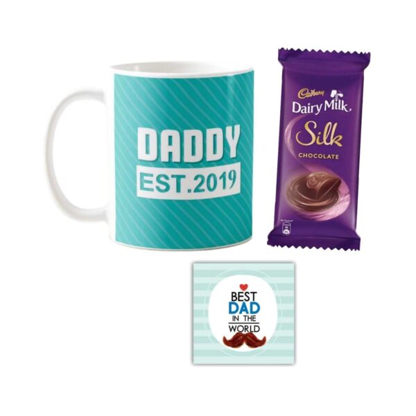 Daddy Est.2019 Hamper 1 Dairy Milk Silk 60 gm, with Coaster