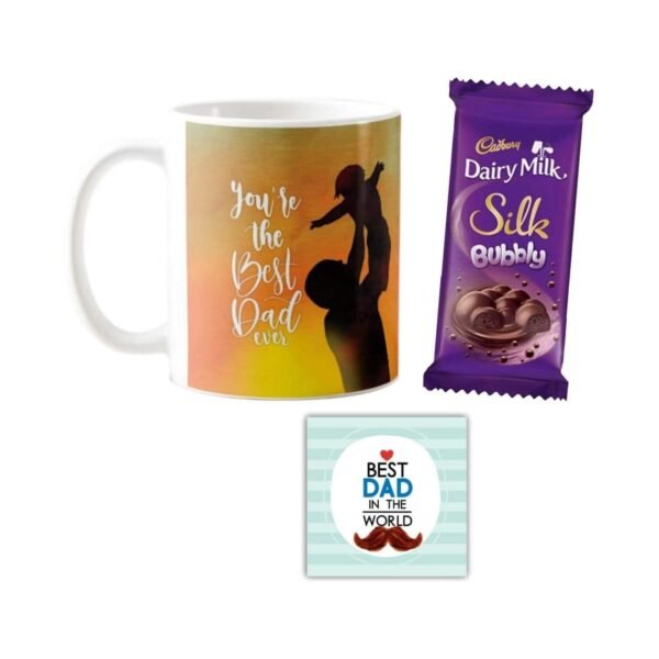 Best Dad Ever Mug , Cushion Cover,1 Dairy Milk Silk 60 gm, with