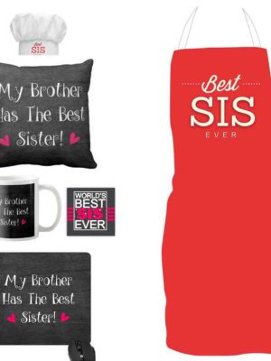 My Brother has The Best Sister Gift Hamper Set of 6 - Apron,Chef Hat, Mug,