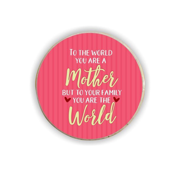 (Round) Acrylic Fridge Magnet for Parents - I Love You My Mom Dad