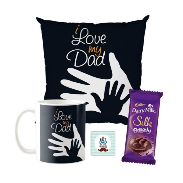 I Love My Dad Mug ,1 Dairy Milk Silk 60 gm, with Coaster