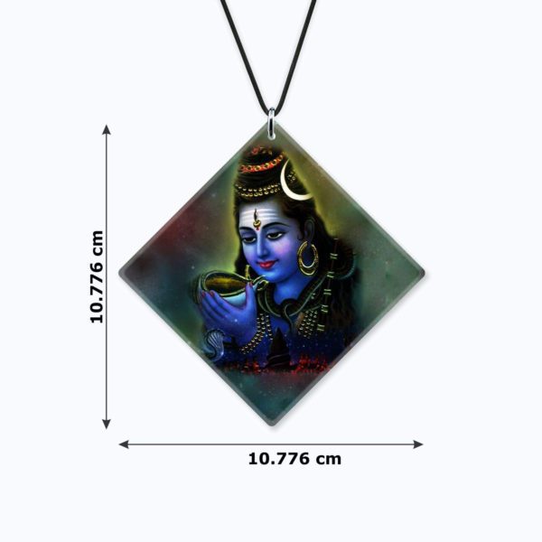 Religious Gifts Acrylic Car Hanging Accessories Lord Shiva Shankar Printed Printed for Good Luck Interior Decoration