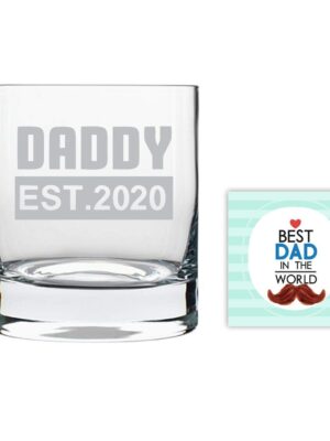 New Dad Est 2023 Whiskey Glass
