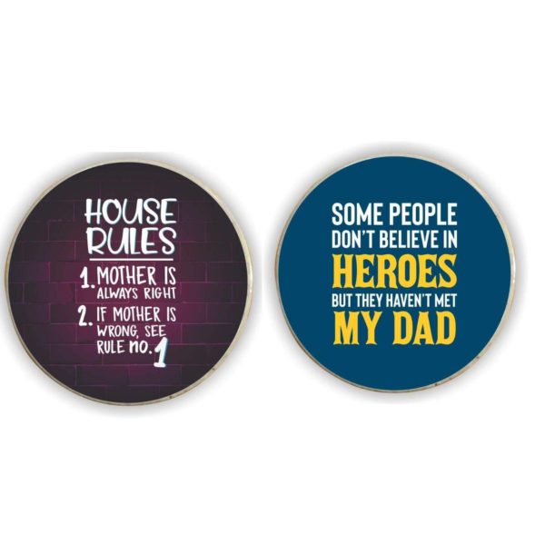 (Round) Acrylic Fridge Magnet for Parents - I Love You My Mom Dad