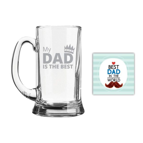 My Dad is The Best Glass Beer Mug