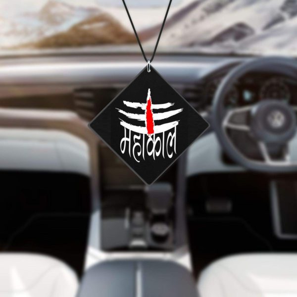 Religious Gifts Acrylic Car Hanging Accessories Lord Shiva Mahakal Printed Printed for Good Luck Interior Decoration