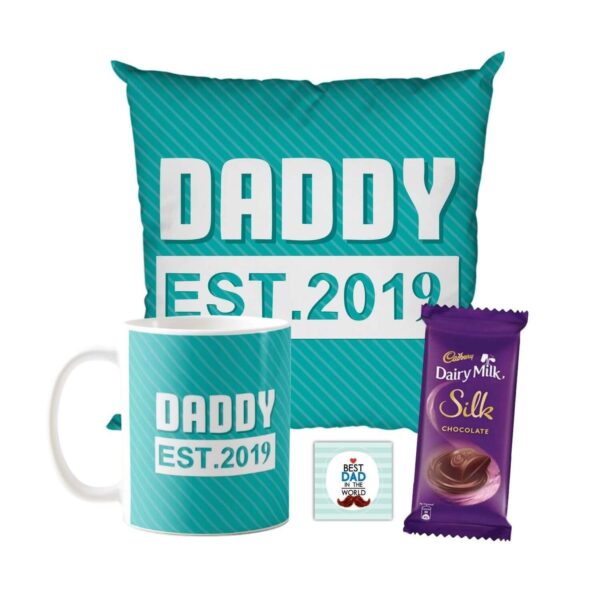 Daddy Est.2019 Hamper 1 Dairy Milk Silk 60 gm, with Coaster