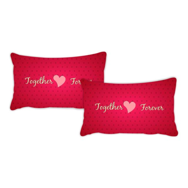 50 Years Together Forever Printed Bedsheet for Couple with 2 Pillow Covers - Pink