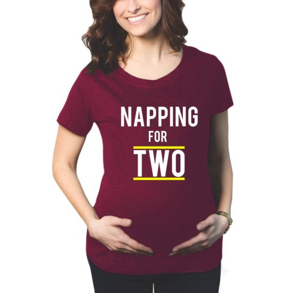 Mom Napping for Two First Time Daddy Maternity Couple T-Shirts