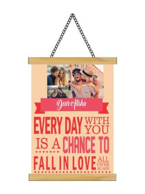 Personalised  Gifts Dear Everyday with You is A Chance to Fall in Love with Photo Love Greeting Card Scroll -