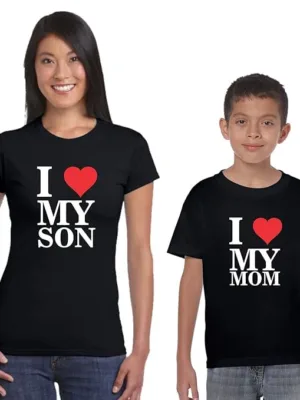 I Love My Mom Son Family T-shirts