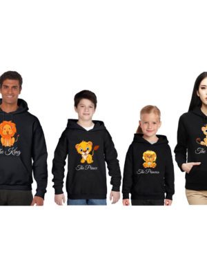 Lion King Queen Prince Princess Family Sweatshirt - Set of 4 for Mom Dad and 2 Kids