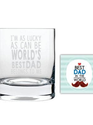 Worlds Best Dad Belongs to Me Whiskey Glass for Dad