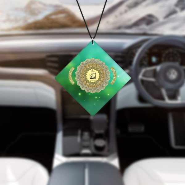 Religious Gifts Acrylic Islamic Car Hanging Accessories Allah The Greatest Name Printed Printed for Good Luck Interior