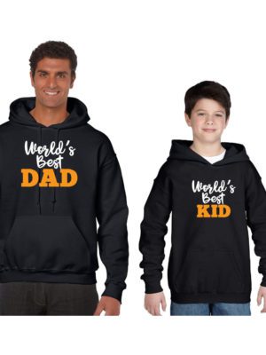 Worlds Best Dad Kid Family Sweatshirt Hoodies for Men and Kid