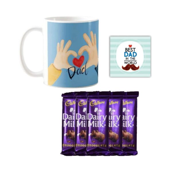 Love Dad Mug,1 Dairy Milk Silk 60 gm, with Coaster