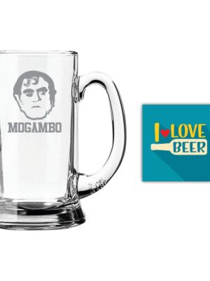 New Year Gifts, Mogambo Hindi Engraved Beer Mug - Icon Beer 580 ml