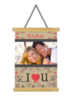 Personalised  Gifts I Love You with Photo Love Greeting Card Scroll - 15x20 inches