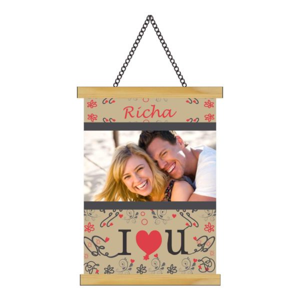 Personalised  Gifts I Love You with Photo Love Greeting Card Scroll - 15x20 inches