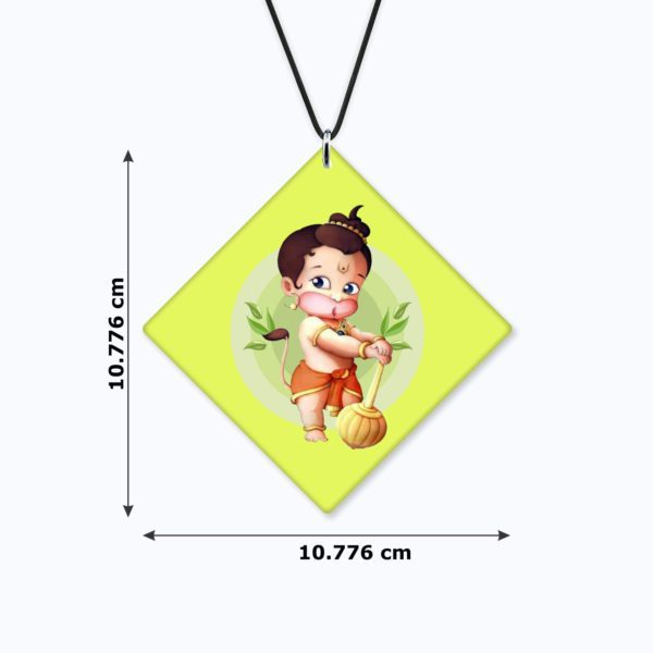 Religious Gifts Acrylic Car Hanging Accessories Lord Bal Hanuman Printed for Good Luck Interior Decoration