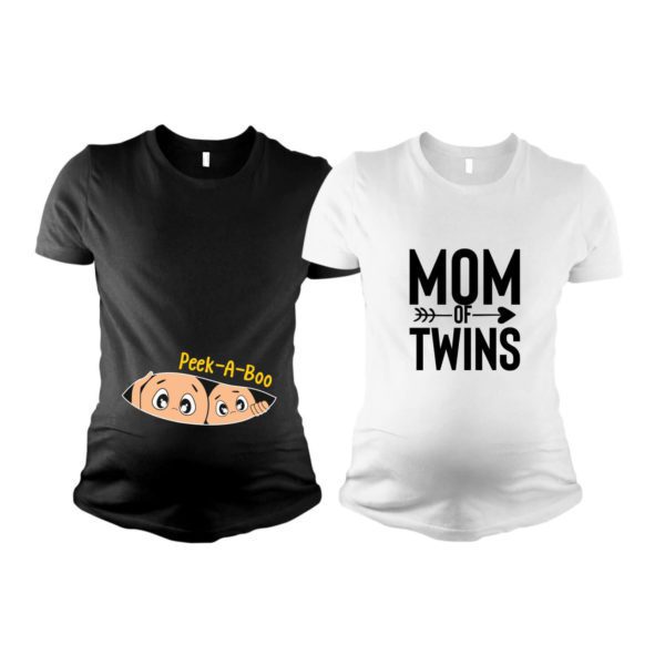 Maternity T-Shirts - Unique Designs Mom Twins