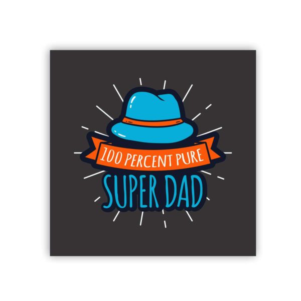 100% Pure Super Dad Fridge Magnet - Round