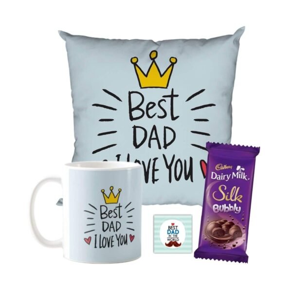 Best Dad  Mug ,1 Dairy Milk Silk 60 gm, with Coaster