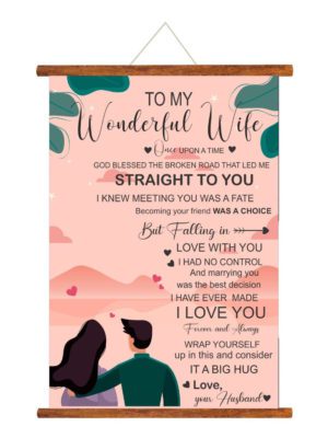 Gifts for Wife greeting card love romantic To My Wonderful Wife scroll 15x20 Inches (Multicolor)