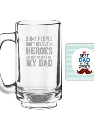 Some People Dont Believe in Heroes Engraved Beer Mug