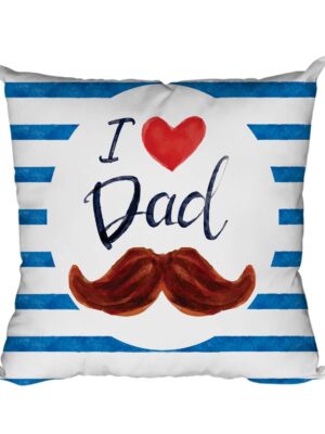 Birthday 12 x 12 inches I Love Dad Printed Velvet Cushion Cover Throw Pillow