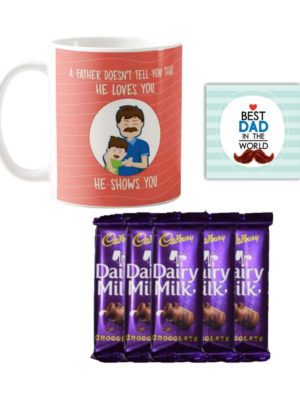 A Father Doesnt Tell He Loves You He Shows You Combo,1 Dairy Milk Silk 60 gm,