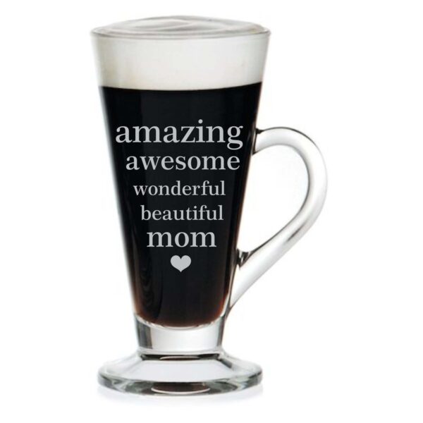 Mothers Day Just Like Mother Father Engraved Coffee Tea Cups of 2 with Coasters