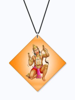 Religious Gifts Acrylic Car Hanging Accessories Lord Hanuman Worship Printed for Good Luck Interior Decoration