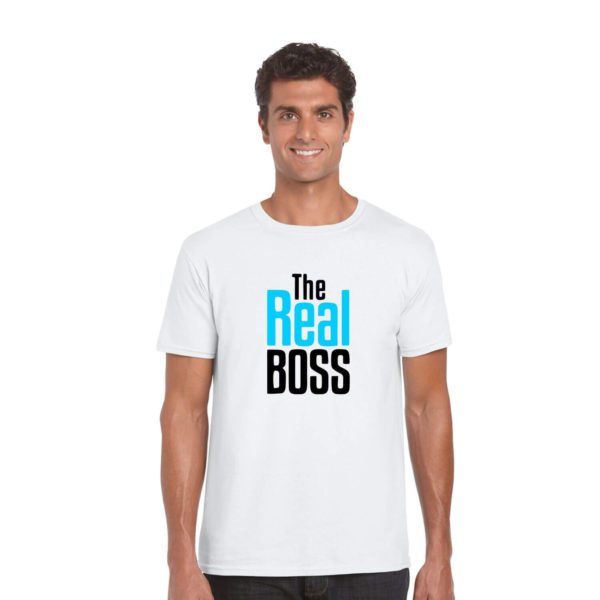 Glowing and Growing Mom The Real boss Dad Maternity Couple T-Shirts