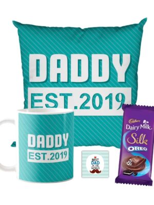 Daddy Est.2019 Hamper 1 Dairy Milk Silk 60 gm, with Coaster