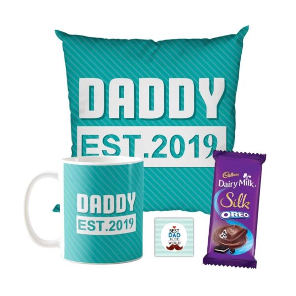 Daddy Est.2019 Hamper 1 Dairy Milk Silk 60 gm, with Coaster