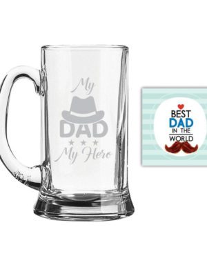 My dad My Hero Icon Beer Mug for dad