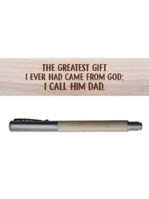 Birthday Gifts for Father Handmade Wooden Pen with Engraved Rectangle Pen Box Holder - The Greatest Gift I Call Him