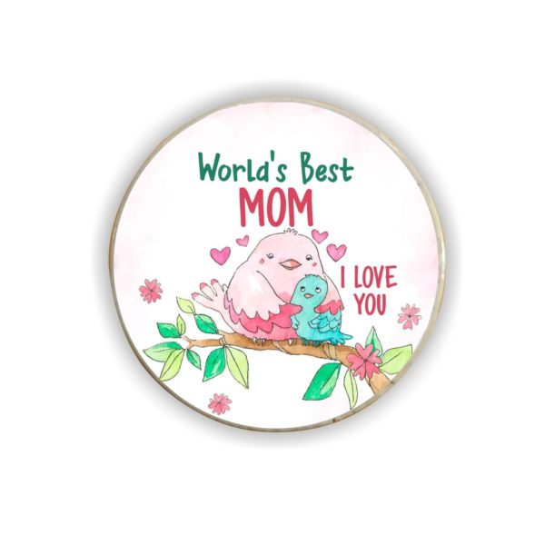 (Round) Acrylic Fridge Magnet for Parents - I Love You My Mom Dad