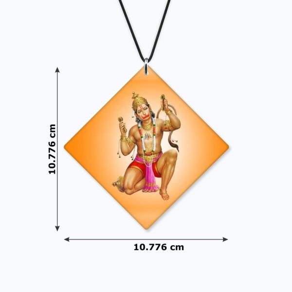 Religious Gifts Acrylic Car Hanging Accessories Lord Hanuman Worship Printed for Good Luck Interior Decoration