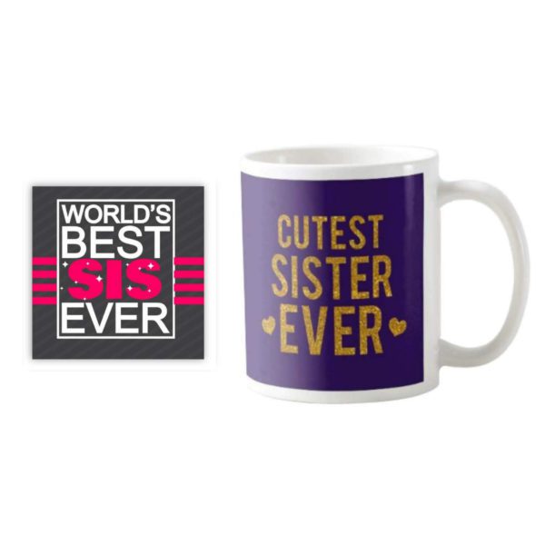 Cutest Sister Ever Gift Hamper Set of 3 - Apron, Mug, Coaster