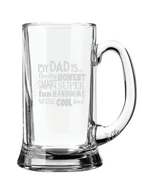 Handsome Cool Dad Engraved Beer Mug