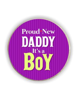 Dad Proud Daddy It's Boy Fridge Magnet - Round