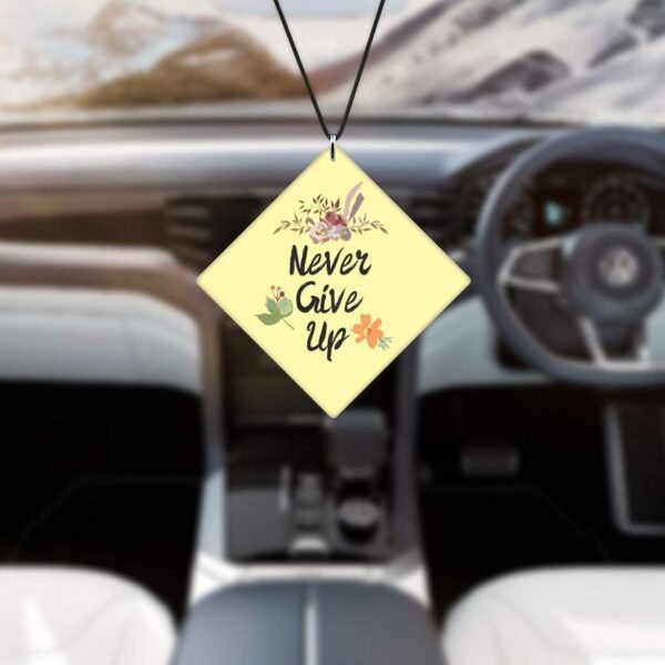 Motivational Gifts Acrylic Car Hanging Accessories Never Give Up Printed Interior Decoration